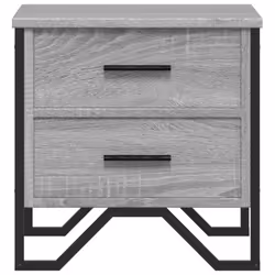 vidaXL Bedside Cabinets Nightstand Bed Table 2 pcs Smoked Oak Engineered Wood - grey sonoma, 1 pcs - Additional view 4