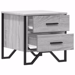vidaXL Bedside Cabinets Nightstand Bed Table 2 pcs Smoked Oak Engineered Wood - grey sonoma, 1 pcs - Additional view 5