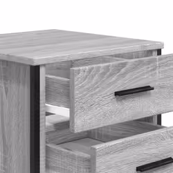 vidaXL Bedside Cabinets Nightstand Bed Table 2 pcs Smoked Oak Engineered Wood - grey sonoma, 1 pcs - Additional view 8