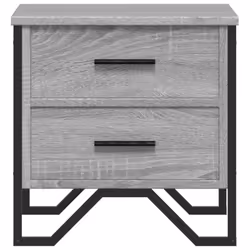 vidaXL Bedside Cabinets Nightstand Bed Table 2 pcs Smoked Oak Engineered Wood - grey sonoma, 2 pcs - Additional view 4