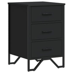 vidaXL Bedside Cabinet Nightstand Bed Side Table Brown Oak Engineered Wood - black