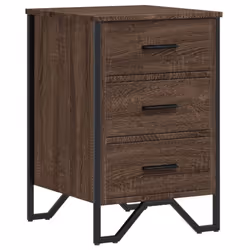 vidaXL Bedside Cabinet Nightstand Bed Side Table Brown Oak Engineered Wood - brown oak