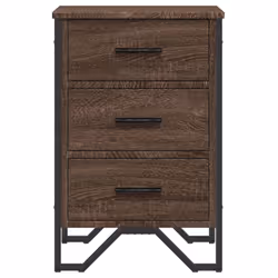 vidaXL Bedside Cabinet Nightstand Bed Side Table Brown Oak Engineered Wood - brown oak - Additional view 4