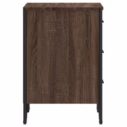 vidaXL Bedside Cabinet Nightstand Bed Side Table Brown Oak Engineered Wood - brown oak - Additional view 5
