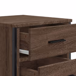 vidaXL Bedside Cabinet Nightstand Bed Side Table Brown Oak Engineered Wood - brown oak - Additional view 8