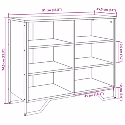 vidaXL Sideboard Storage Cupboard Cabinet Highboard Engineered Wood - sonoma oak, 91 x 35.5 x 74.5 cm - Additional view 8