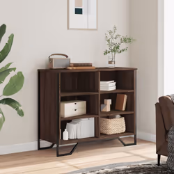 vidaXL Sideboard Storage Cupboard Cabinet Highboard Engineered Wood - brown oak, 91 x 35.5 x 74.5 cm - Additional view 2