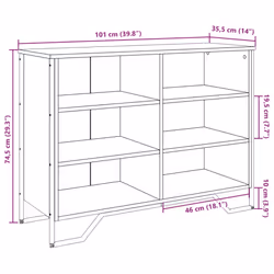 vidaXL Sideboard Storage Cupboard Cabinet Highboard Engineered Wood - brown oak, 101 x 35.5 x 74.5 cm - Additional view 8