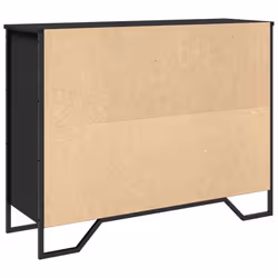 vidaXL Sideboard Storage Cupboard Cabinet Highboard Smoked Oak Engineered Wood - black - Additional view 6