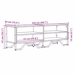 vidaXL TV Cabinet TV Stand TV Unit Media Cabinet Grey Sonoma Engineered Wood - sonoma oak, 122 x 34 x 41 cm - Additional view 8