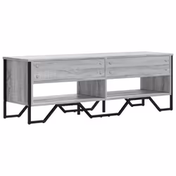 vidaXL TV Cabinet TV Stand TV Unit Media Cabinet Grey Sonoma Engineered Wood - grey sonoma, 122 x 34 x 41 cm - Additional view 5