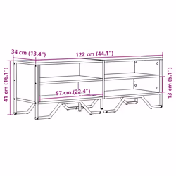 vidaXL TV Cabinet TV Stand TV Unit Media Cabinet Grey Sonoma Engineered Wood - grey sonoma, 122 x 34 x 41 cm - Additional view 8