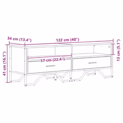 vidaXL TV Cabinet TV Stand TV Unit Media Cabinet Grey Sonoma Engineered Wood - smoked oak - Additional view 3