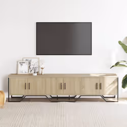 vidaXL TV Cabinet TV Stand TV Unit Entertainment Centre Black Engineered Wood - sonoma oak - Additional view 2