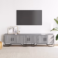 vidaXL TV Cabinet TV Stand TV Unit Entertainment Centre Black Engineered Wood - grey sonoma