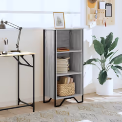 vidaXL Bookcase Bookshelf Book Rack Storage Cabinet Sonoma Oak Engineered Wood - grey sonoma, 50 x 31 x 106 cm - Additional view 2