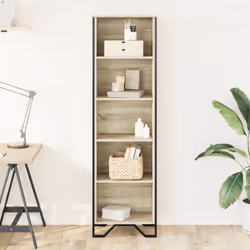 vidaXL Bookcase Bookshelf Book Rack Storage Cabinet Sonoma Oak Engineered Wood - sonoma oak, 50 x 31 x 169 cm - Additional view 2