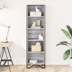 vidaXL Bookcase Bookshelf Book Rack Storage Cabinet Sonoma Oak Engineered Wood - grey sonoma, 50 x 31 x 169 cm - Additional view 2