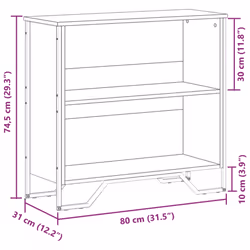 vidaXL Bookcase Bookshelf Book Rack Storage Cabinet Sonoma Oak Engineered Wood - smoked oak, 80 x 31 x 74.5 cm - Additional view 8