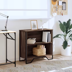 vidaXL Bookcase Bookshelf Book Rack Storage Cabinet Sonoma Oak Engineered Wood - brown oak, 80 x 31 x 74.5 cm - Additional view 2