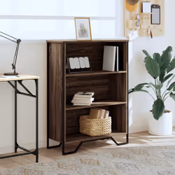 vidaXL Bookcase Bookshelf Book Rack Storage Cabinet Sonoma Oak Engineered Wood - brown oak, 80 x 31 x 106 cm - Additional view 2