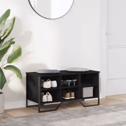vidaXL Shoe Cabinet Shoe Storage Cupboard Shoe Rack Black Engineered Wood - Additional view 2
