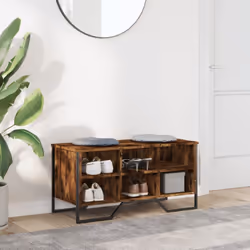 vidaXL Shoe Cabinet Shoe Storage Shelf Shoe Rack Smoked Oak Engineered Wood - Additional view 2