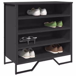 vidaXL Shoe Cabinet Shoe Storage Cupboard Shoe Rack Black Engineered Wood