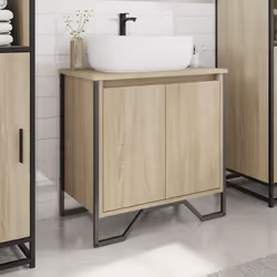 vidaXL Bathroom Sink Cabinet Storage Cupboard Vanity Unit Engineered Wood - sonoma oak