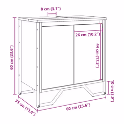 vidaXL Bathroom Sink Cabinet Storage Cupboard Vanity Unit Engineered Wood - sonoma oak - Additional view 9
