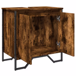 vidaXL Bathroom Sink Cabinet Storage Cupboard Vanity Unit Engineered Wood - smoked oak - Additional view 7