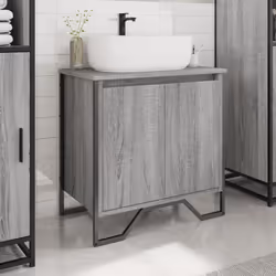 vidaXL Bathroom Sink Cabinet Storage Cupboard Vanity Unit Engineered Wood - grey sonoma - Additional view 2