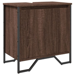 vidaXL Bathroom Sink Cabinet Storage Cupboard Vanity Unit Engineered Wood - brown oak