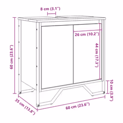 vidaXL Bathroom Sink Cabinet Storage Cupboard Vanity Unit Engineered Wood - brown oak - Additional view 9