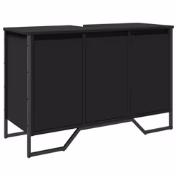 vidaXL Bathroom Sink Cabinet Storage Cabinet Vanity Unit Black Engineered Wood - black