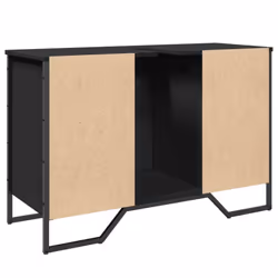 vidaXL Bathroom Sink Cabinet Storage Cabinet Vanity Unit Black Engineered Wood - black - Additional view 5