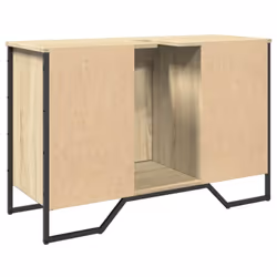 vidaXL Bathroom Sink Cabinet Storage Cabinet Vanity Unit Black Engineered Wood - sonoma oak - Additional view 5