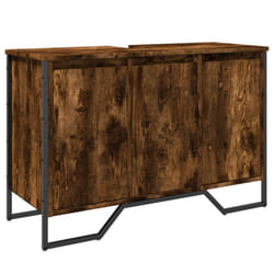 vidaXL Bathroom Sink Cabinet Storage Cabinet Vanity Unit Black Engineered Wood - smoked oak