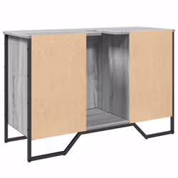 vidaXL Bathroom Sink Cabinet Storage Cabinet Vanity Unit Black Engineered Wood - grey sonoma - Additional view 5
