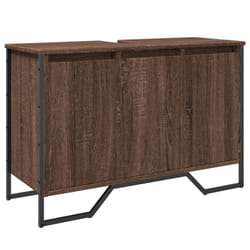 vidaXL Bathroom Sink Cabinet Storage Cabinet Vanity Unit Black Engineered Wood - brown oak