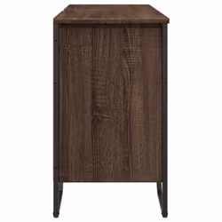 vidaXL Bathroom Sink Cabinet Storage Cabinet Vanity Unit Black Engineered Wood - brown oak - Additional view 4