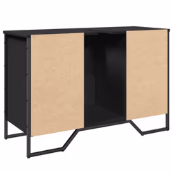 vidaXL Bathroom Sink Cabinet Storage Vanity Unit Grey Sonoma Engineered Wood - black - Additional view 5