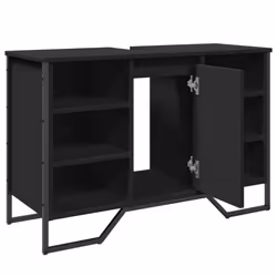 vidaXL Bathroom Sink Cabinet Storage Vanity Unit Grey Sonoma Engineered Wood - black - Additional view 7