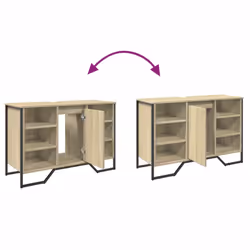 vidaXL Bathroom Sink Cabinet Storage Vanity Unit Grey Sonoma Engineered Wood - sonoma oak - Additional view 8