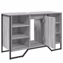vidaXL Bathroom Sink Cabinet Storage Vanity Unit Grey Sonoma Engineered Wood - grey sonoma - Additional view 7
