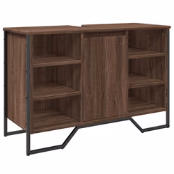 vidaXL Bathroom Sink Cabinet Storage Vanity Unit Grey Sonoma Engineered Wood - brown oak