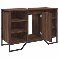 vidaXL Bathroom Sink Cabinet Storage Vanity Unit Grey Sonoma Engineered Wood - brown oak - Additional view 7