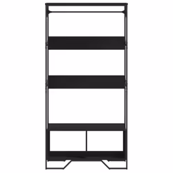 vidaXL Wardrobe Hall Closet Clothes Storage Organiser Black Engineered Wood