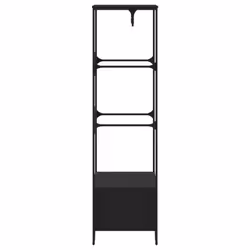 vidaXL Wardrobe Hall Closet Clothes Storage Organiser Black Engineered Wood - Additional view 4