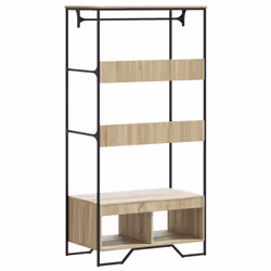 vidaXL Wardrobe Closet Clothes Storage Organiser Sonoma Oak Engineered Wood - Additional view 5